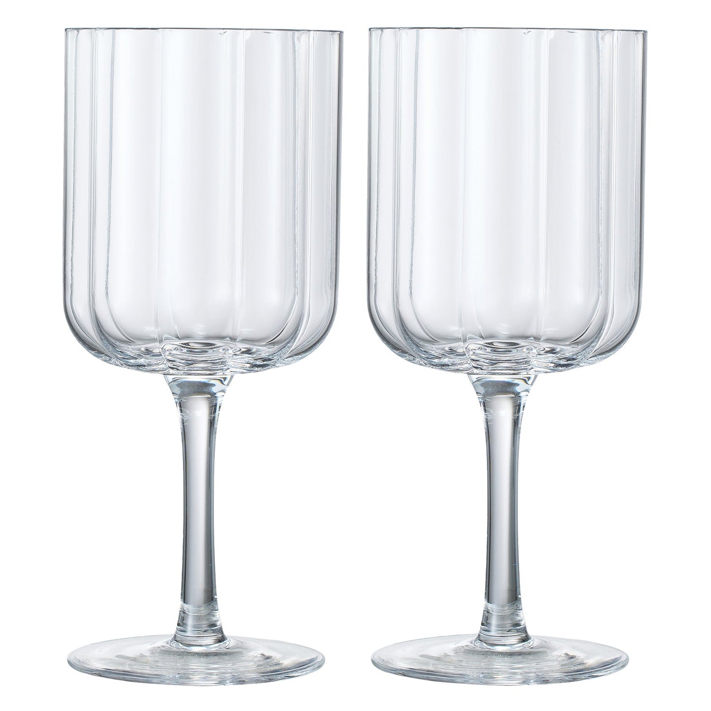 Clear Flower Stemmed Wine Glasses Set Of Two
