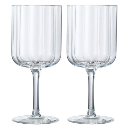 Clear Flower Stemmed Wine Glasses Set Of Two