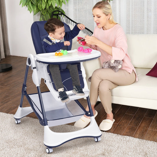 A-Shaped High Chair with 4 Lockable Wheels - Tampa Home & Garden Store