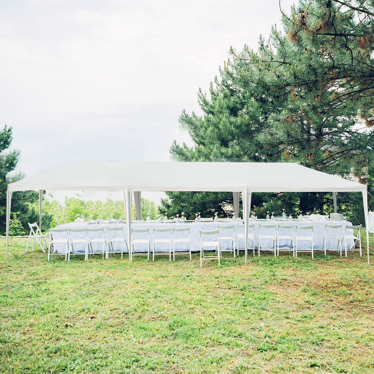 GemGear 10x30 ft white canopy tent with removable sidewalls for party wedding setup on Tampa Home & Garden Store