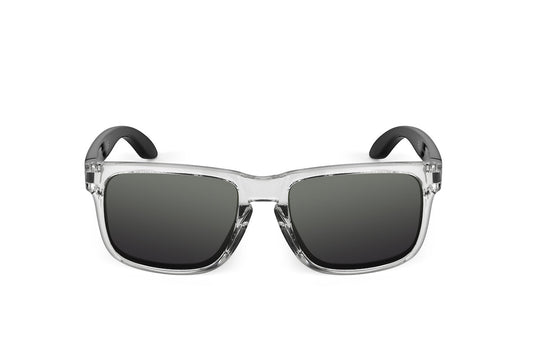 Sunglasses Decoy Polar Edition by Skeleton Optics with clear frame and polarized grey lenses on Tampa Home & Garden Store