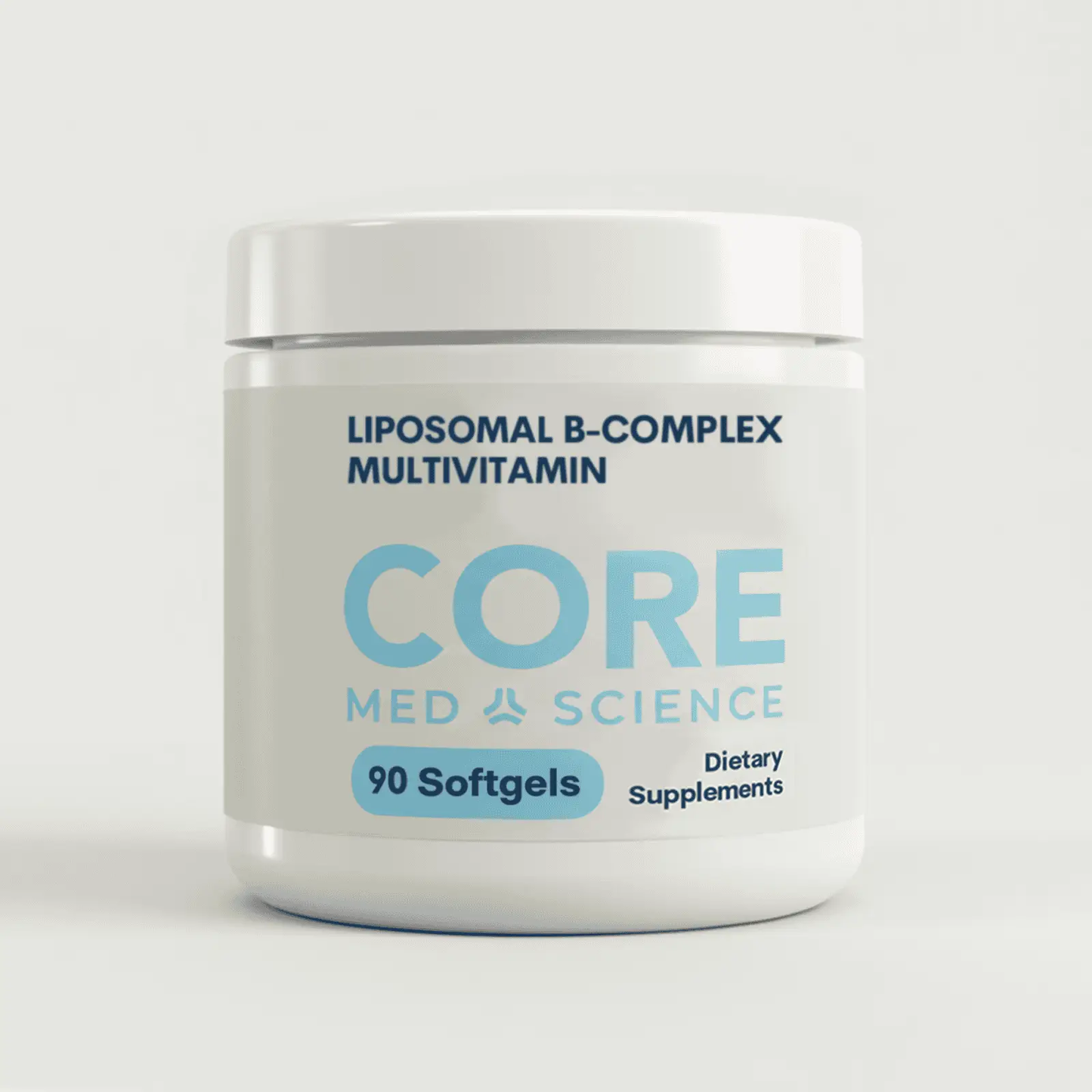 Core Med Science Liposomal B-Complex Multivitamin bottle with blue CORE branding and 90 softgels on Tampa Home & Garden Store