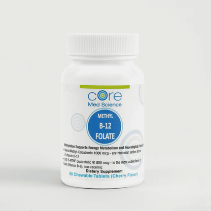 Active Methyl B-12 Folate lozenges Core Med Science bottle 60 cherry on Tampa Home & Garden Store