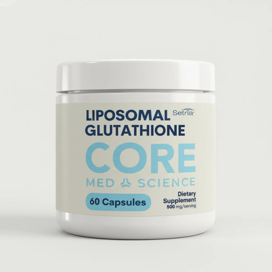 Liposome Glutathione Core dietary supplement bottle, 60 capsules, Core Med Science Setria logo on Tampa Home & Garden Store