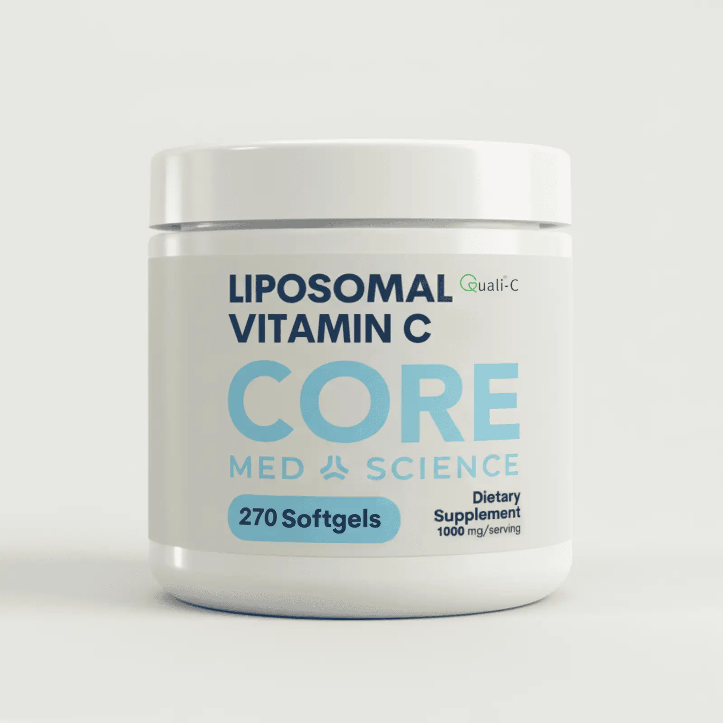 Liposomal Vitamin C softgels bottle from Core Med Science with blue CORE text, 270 softgels on Tampa Home & Garden Store