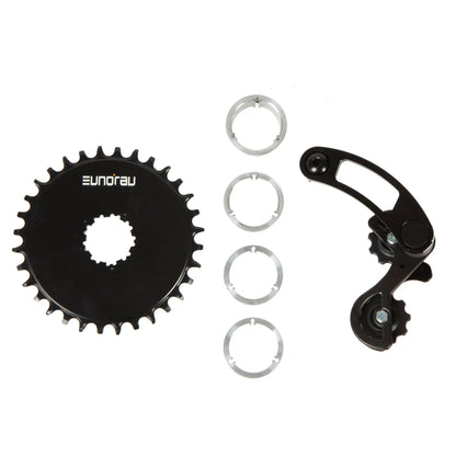 EUNORAU Single Speed Cassette Conversion Kit black sprocket with logo, silver spacers on Tampa Home & Garden Store