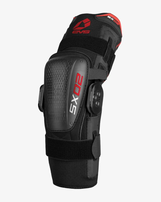 SX02 Knee Brace EVS Sports with polycentric hinges, black with red trim on Tampa Home & Garden Store