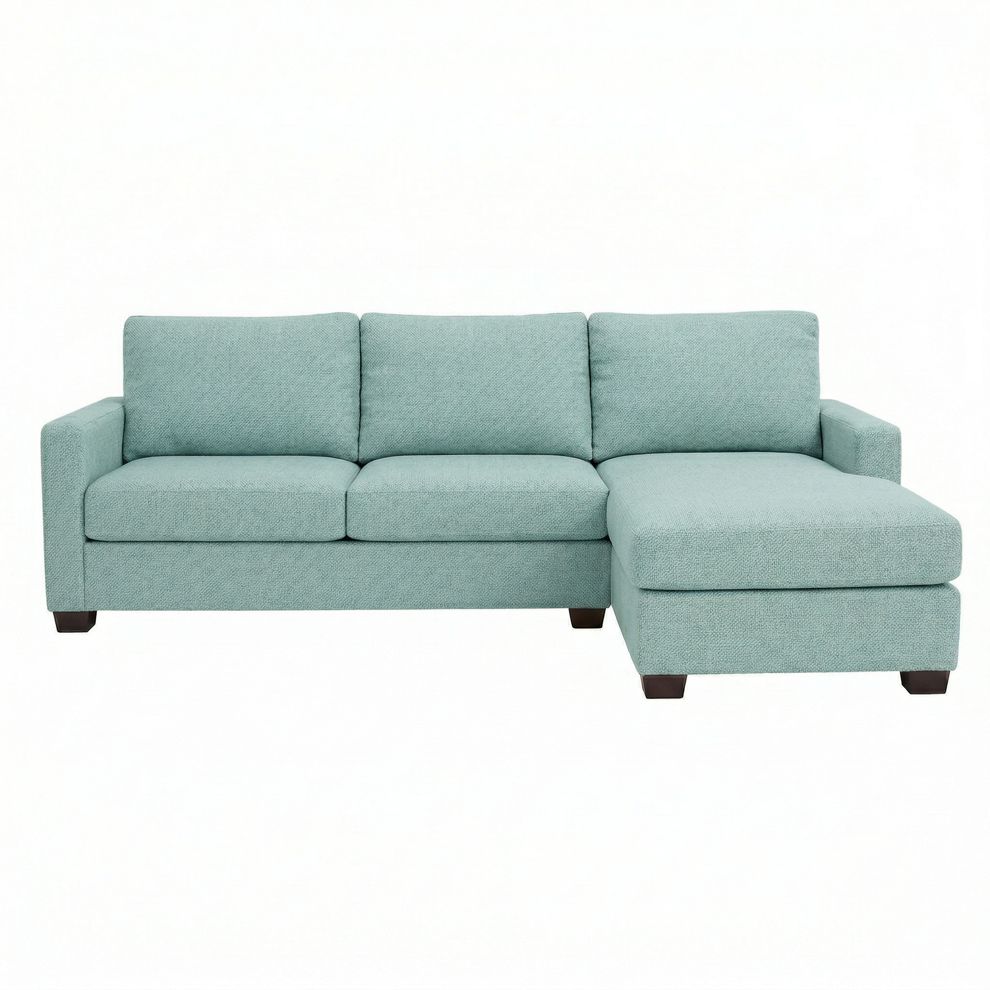 Modena Sectional Sofa teal textured fabric, L-shaped with chaise and three-seat cushions on Tampa Home & Garden Store