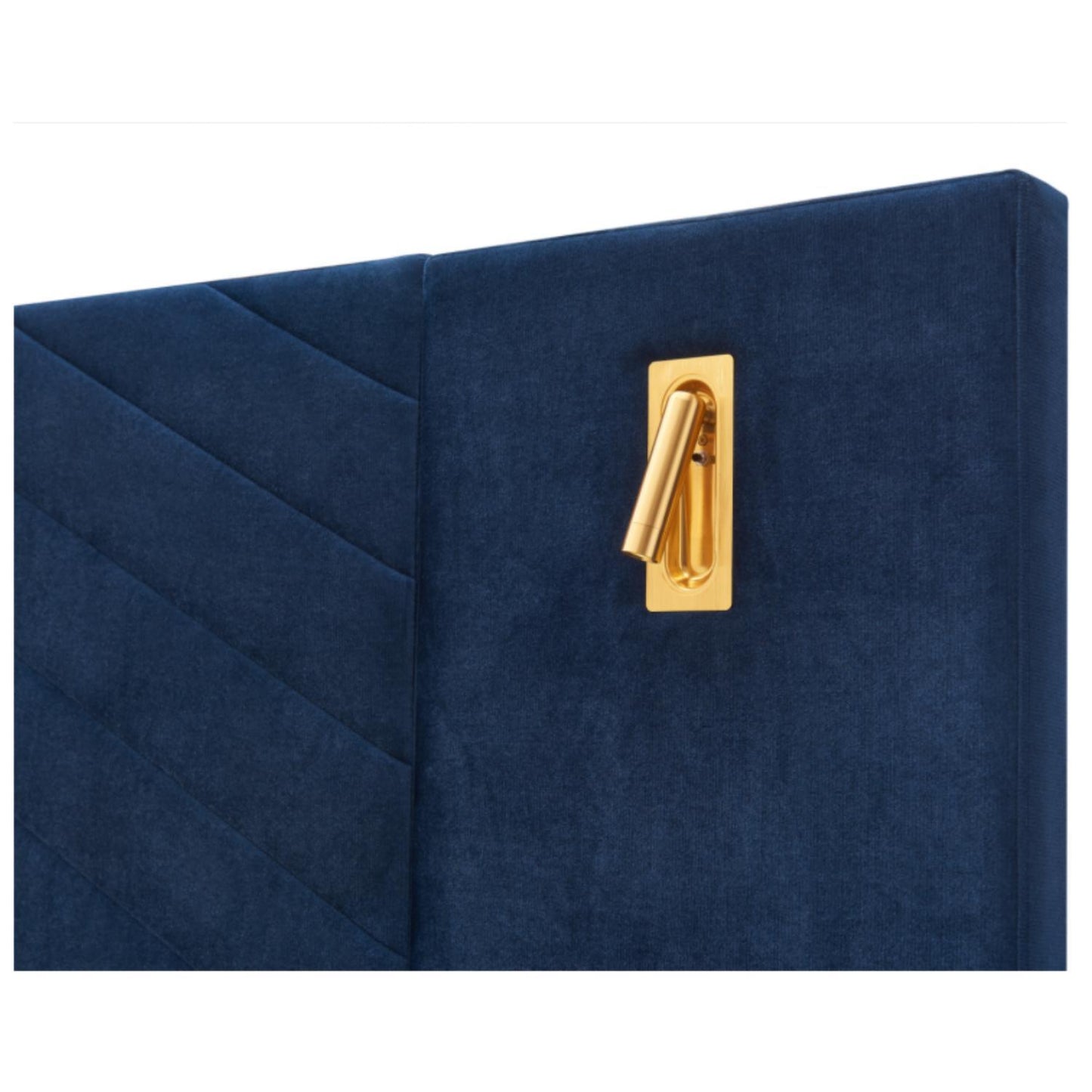 A Tufted Wingback Upholstered Bed With Sponge Pad