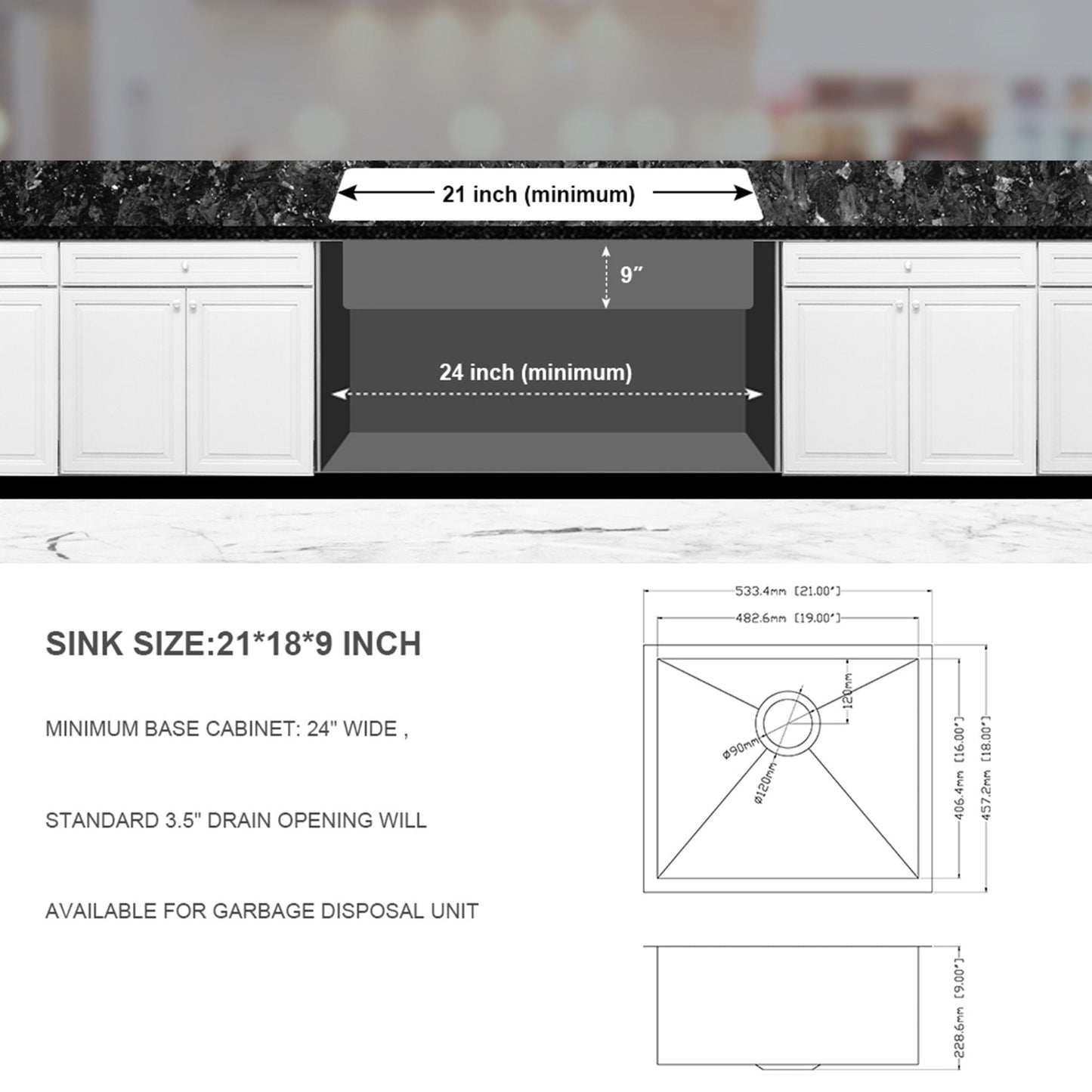 The Deep Single Bowl Undermount Stainless Sink