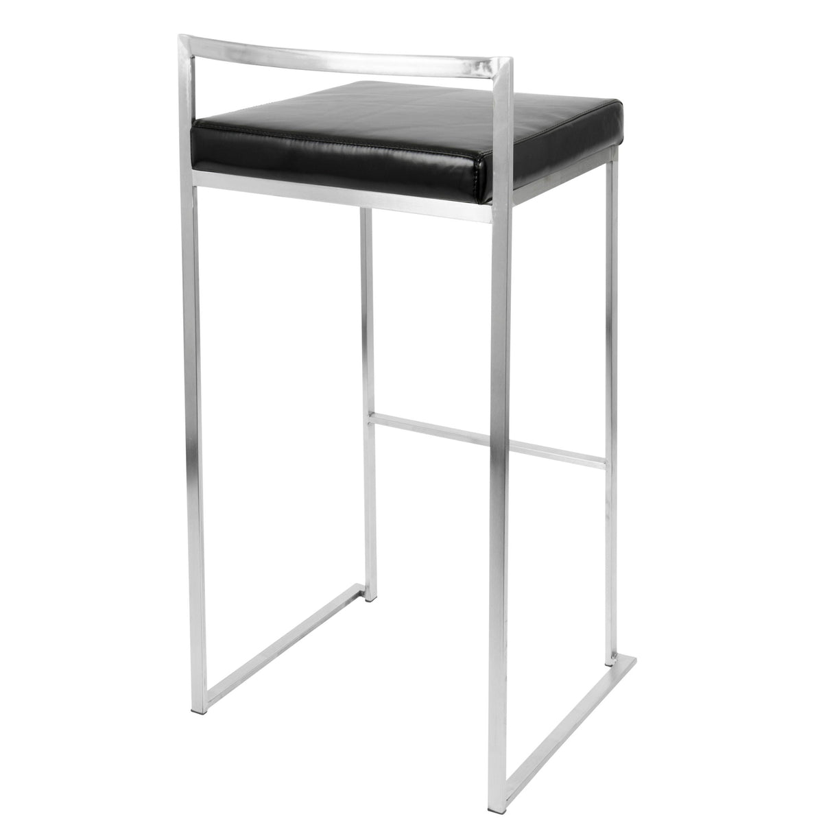 Contemporary stackable barstool with padded black seat and chrome metal frame HouseOfZazla on Tampa Home & Garden Store