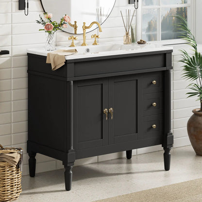 Bathroom Vanity With Ceramic Sink and Soft Close