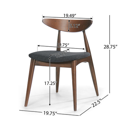 Retro Dining Chairs With Ergonomic Back (Set of 2) HouseOfZazla wooden frame curved back on Tampa Home & Garden Store
