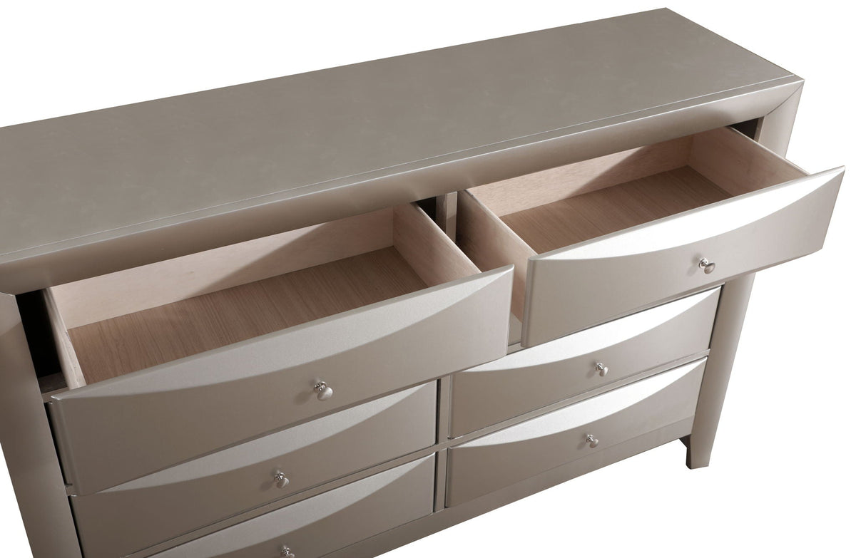 Marilla Dresser with molded resin fronts in metallic silver; light wood interior by HouseOfZazla on Tampa Home & Garden Store