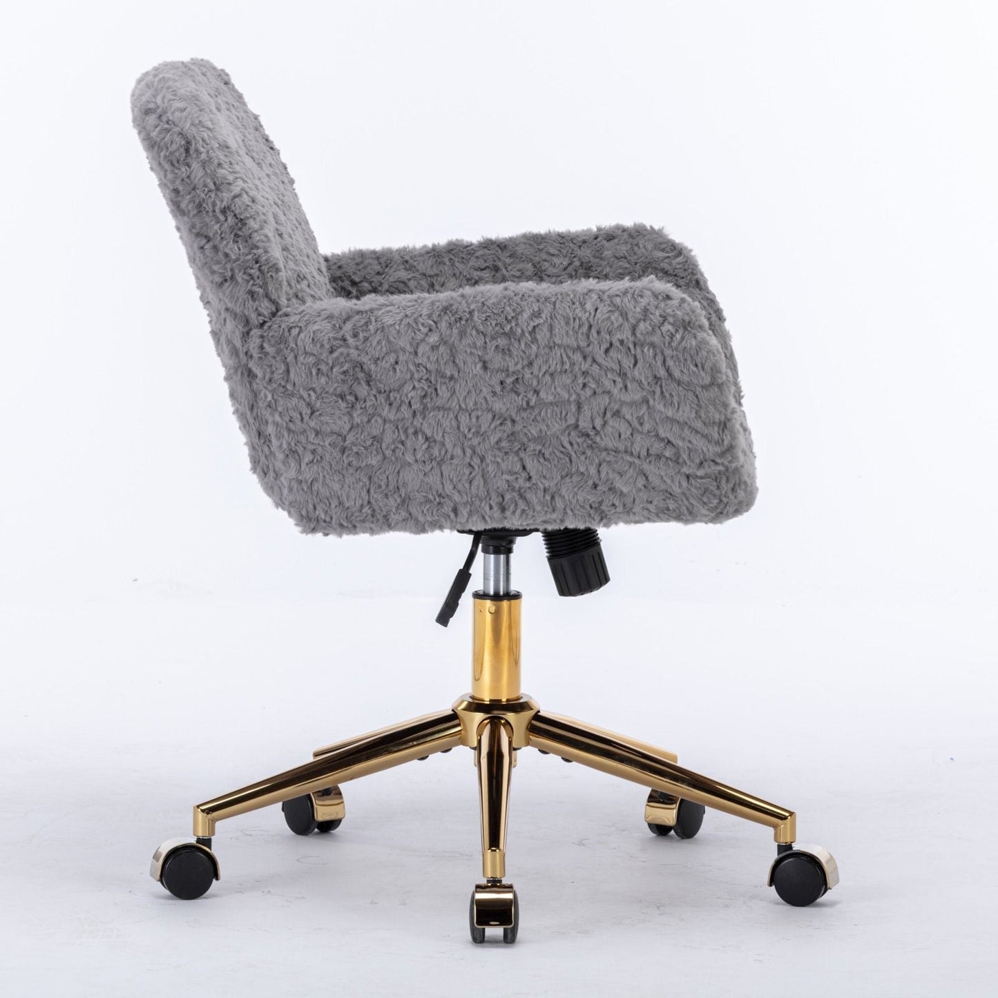 Office Chair with Rabbit Hair and Metal Base