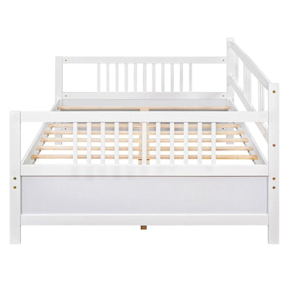 White multifunctional storage daybed frame with slatted bed base and back panel on Tampa Home & Garden Store