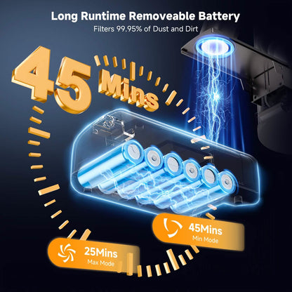 DailySale cordless upright vacuum with LED light and removable battery long runtime 45 mins on Tampa Home & Garden Store