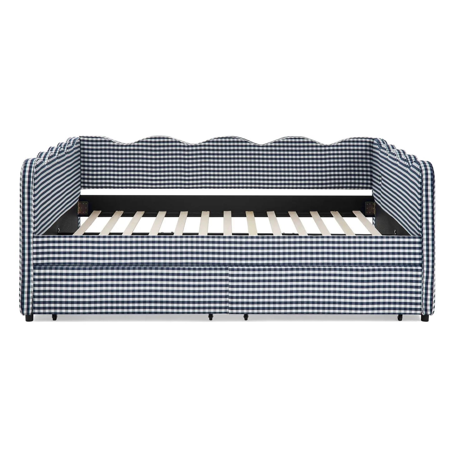 Gingham Daybed With USB Port and Wave Design