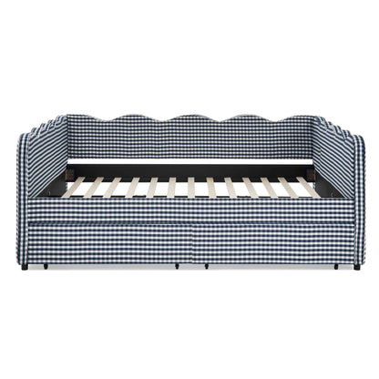 Gingham Daybed With USB Port and Wave Design