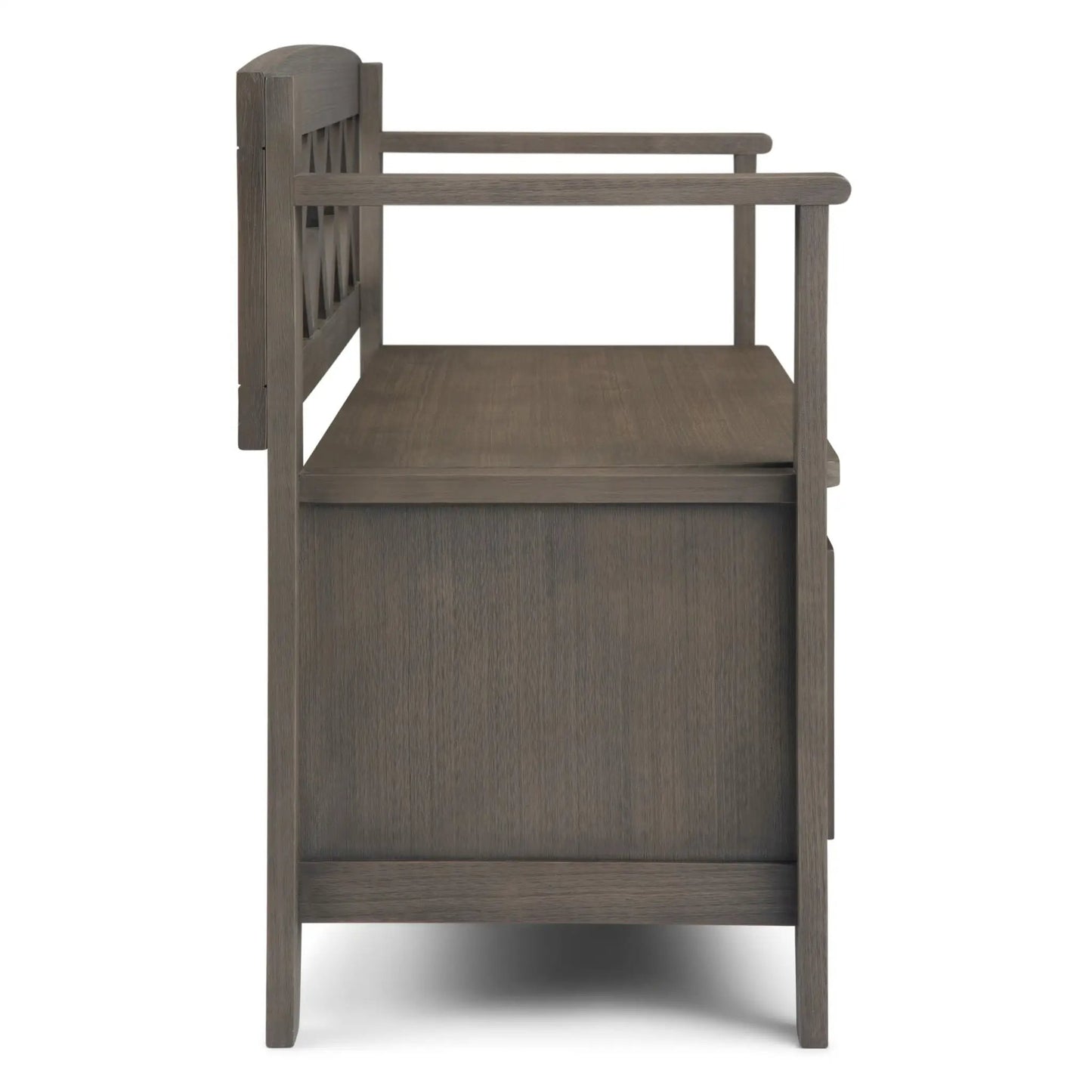 Amherst Handcrafted Entryway Storage Bench gray-washed wood with storage shelf Unique Piece Furniture on Tampa Home & Garden Store