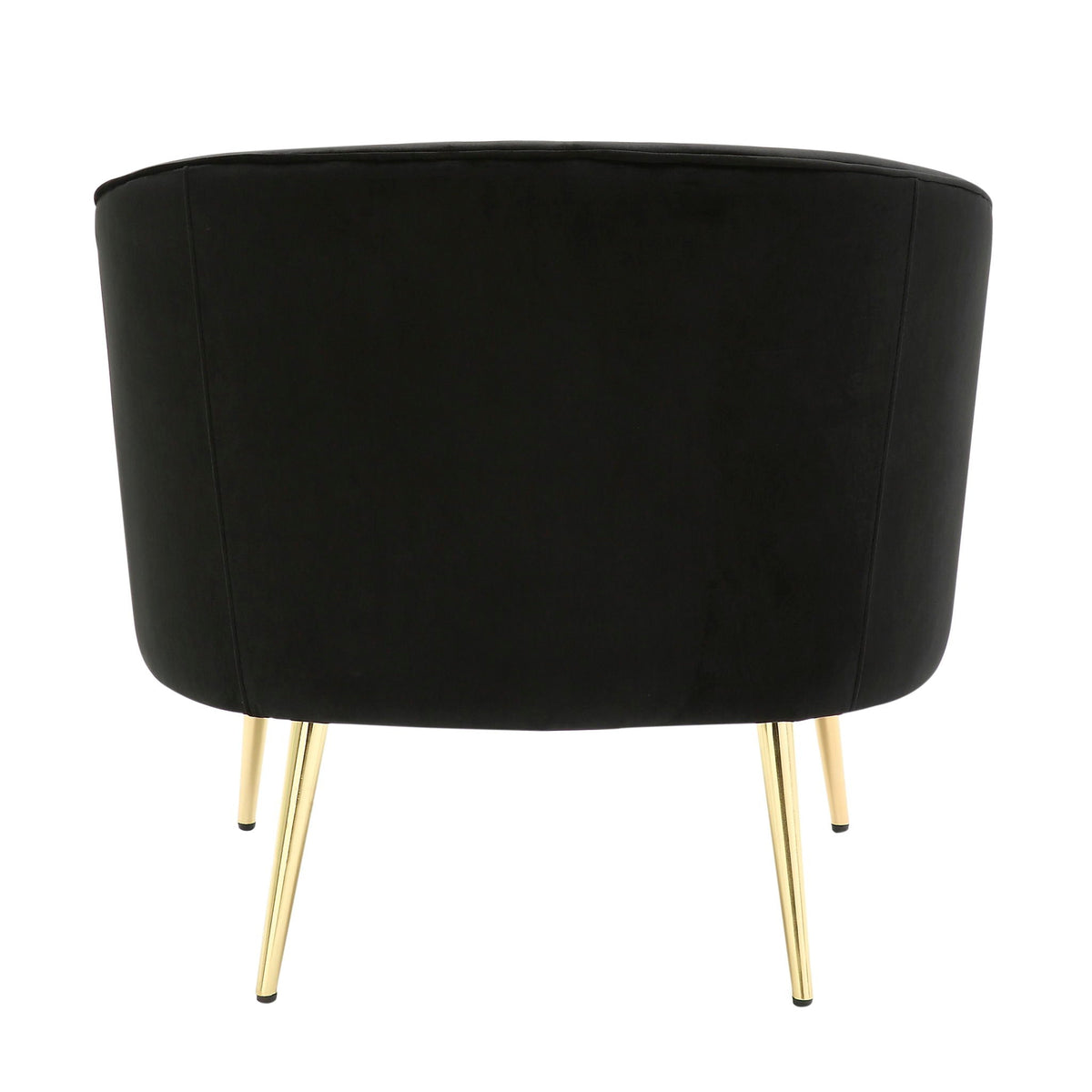 Contemporary Glam Accent Chair with black upholstery and gold legs on Tampa Home & Garden Store