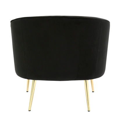 Contemporary Glam Accent Chair with black upholstery and gold legs on Tampa Home & Garden Store