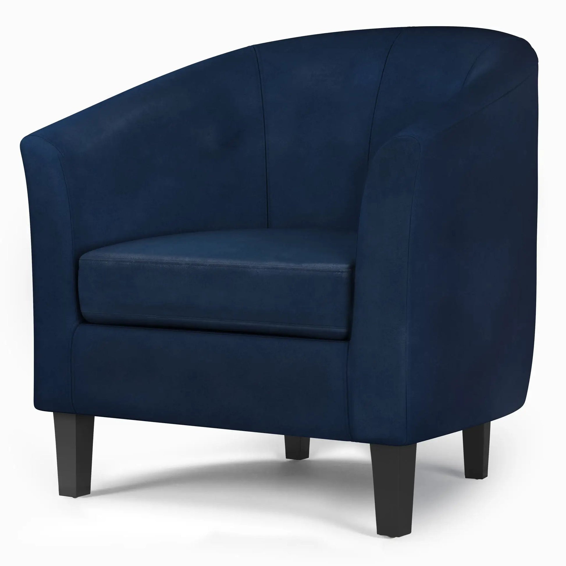 Austin Transitional Tub Chair navy blue velvet upholstery by Unique Piece Furniture, arm chair on Tampa Home & Garden Store
