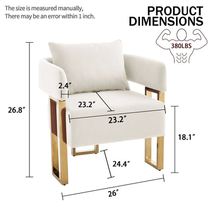 Modern Classic Teddy Fleece Chair with Metal Foot