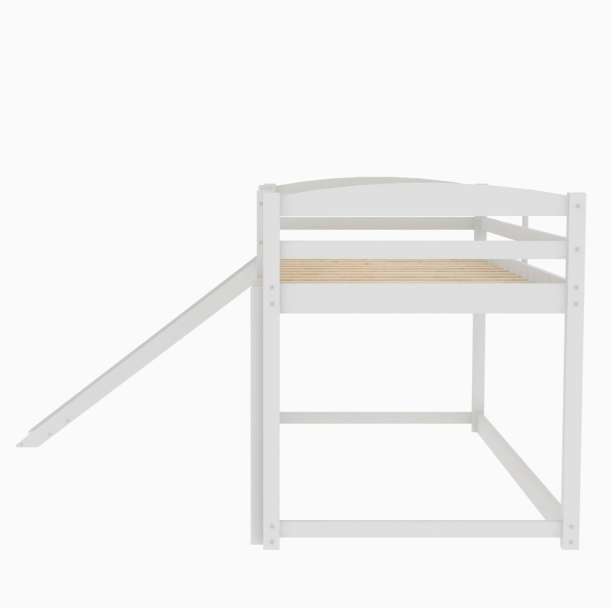 Durable bunk bed with convertible slide and ladder, white wood frame, HouseOfZazla on Tampa Home & Garden Store