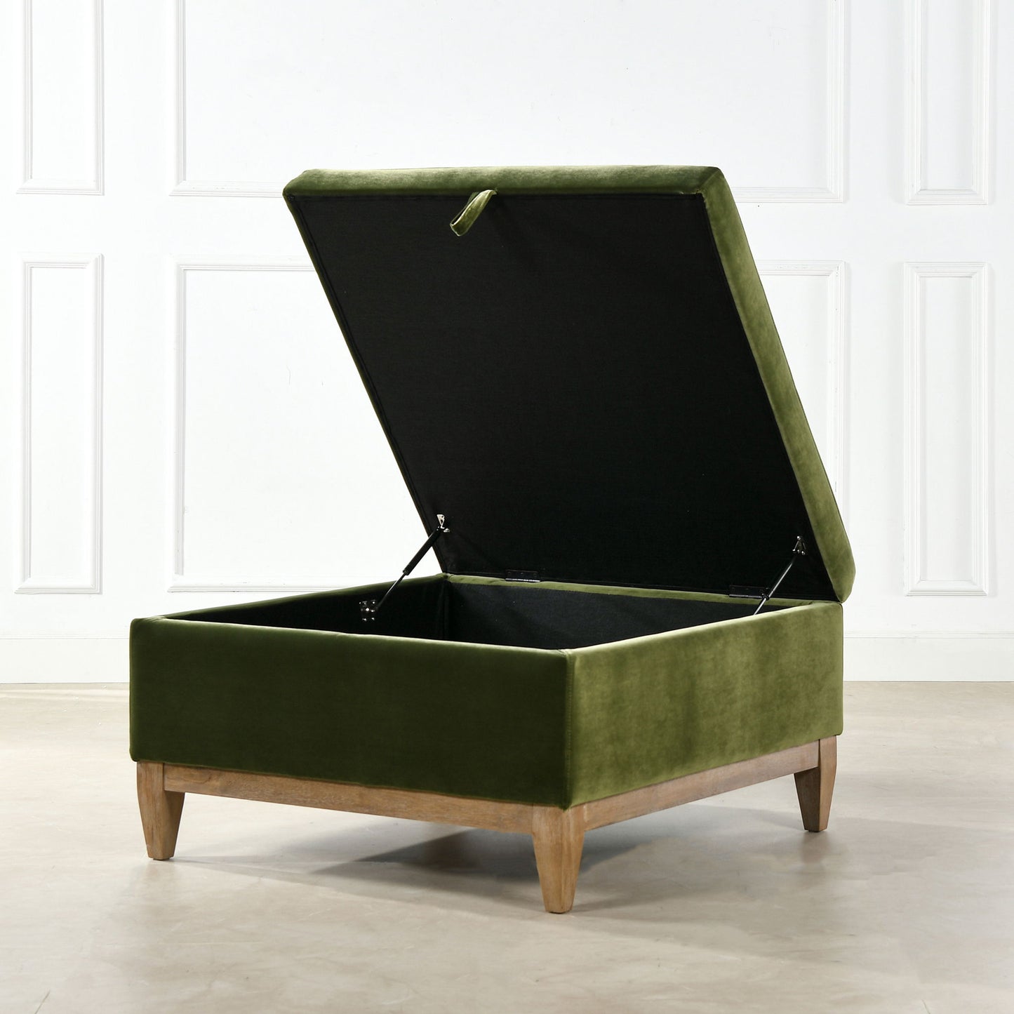 Knox Olive Green Square Storage Cocktail Ottoman velvet storage by HouseOfZazla on Tampa Home & Garden Store