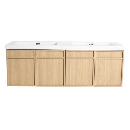 Wall-Mounted Vanity with Resin Sink Doors
