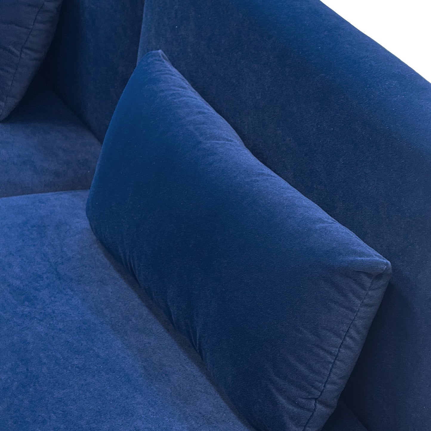 Royal Blue Velvet Sofa and the Loveseat Set