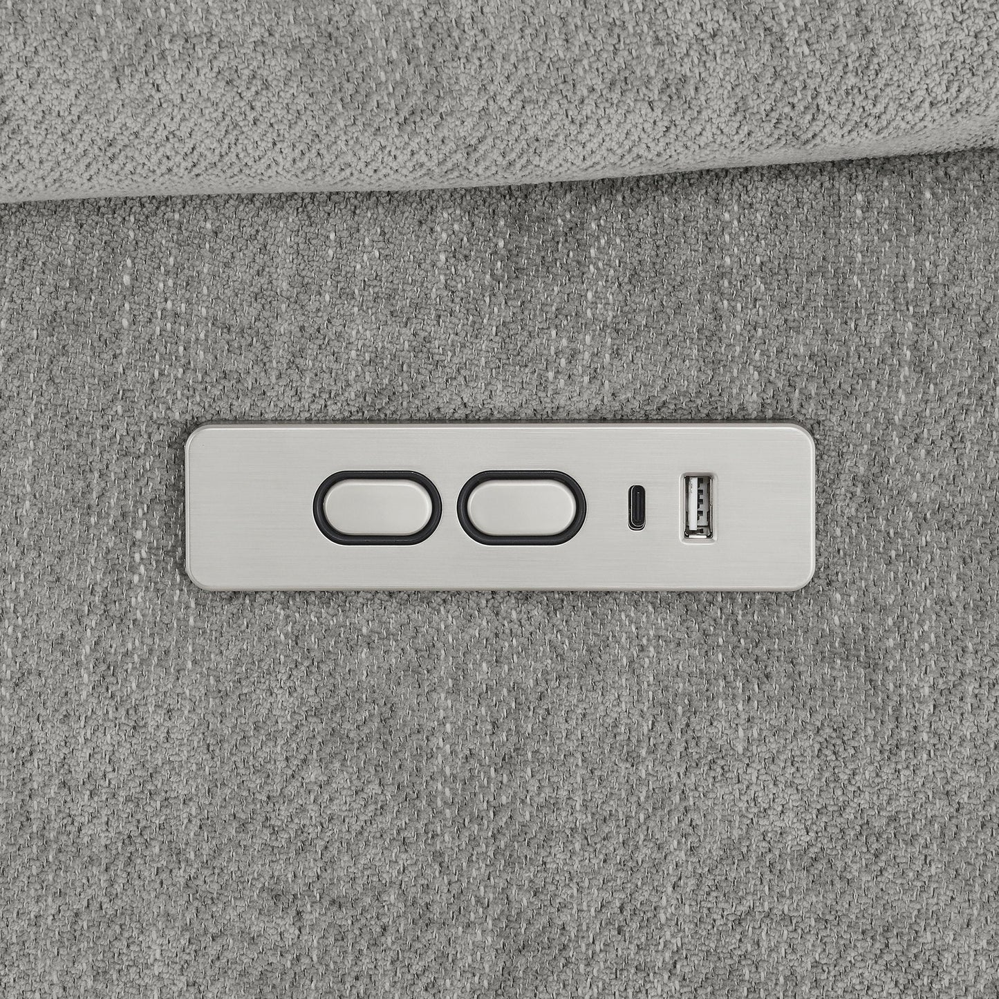 Beca upholstered lift chair control panel with two oval buttons USB port silver HouseOfZazla on Tampa Home & Garden Store