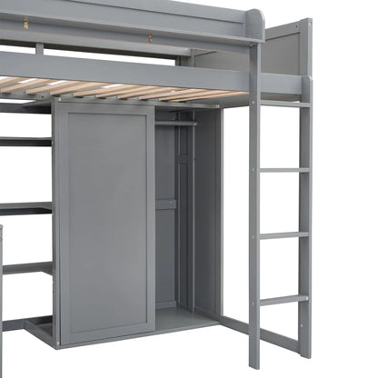 Loft Bed with Built in Desk and Wardrobe