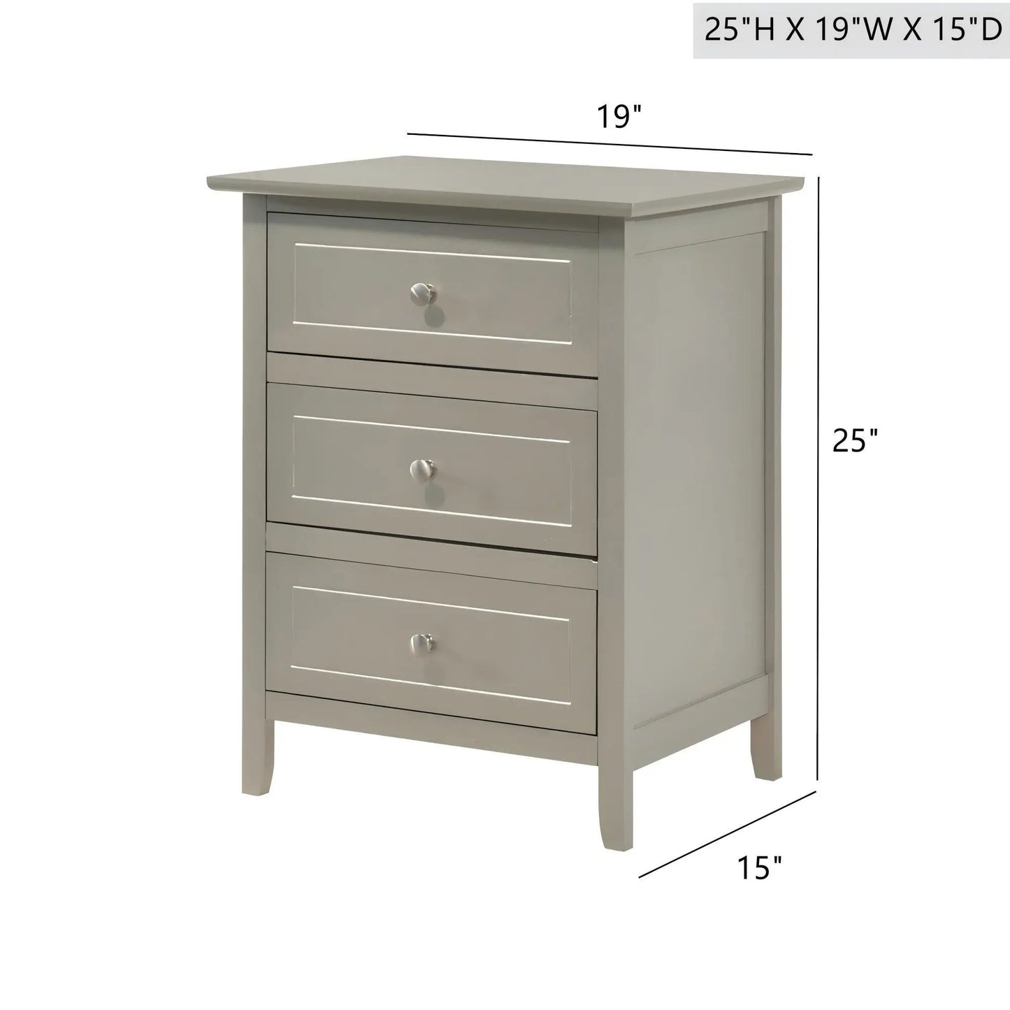 Dove Tailed Drawers 3-Drawer Nightstand gray accent by Unique Piece Furniture on Tampa Home & Garden Store