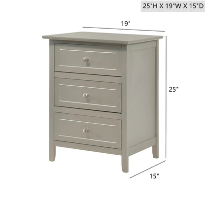 Dove Tailed Drawers 3-Drawer Nightstand gray accent by Unique Piece Furniture on Tampa Home & Garden Store