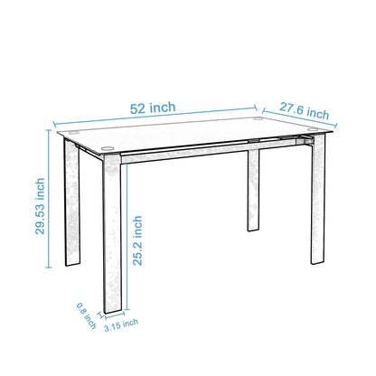 Glass Dining Table for Dining and Living Room