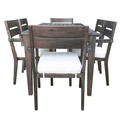 U_Style 7-Piece Acacia Wood Outdoor Dining Set with Cushions, table and six chairs on Tampa Home & Garden Store