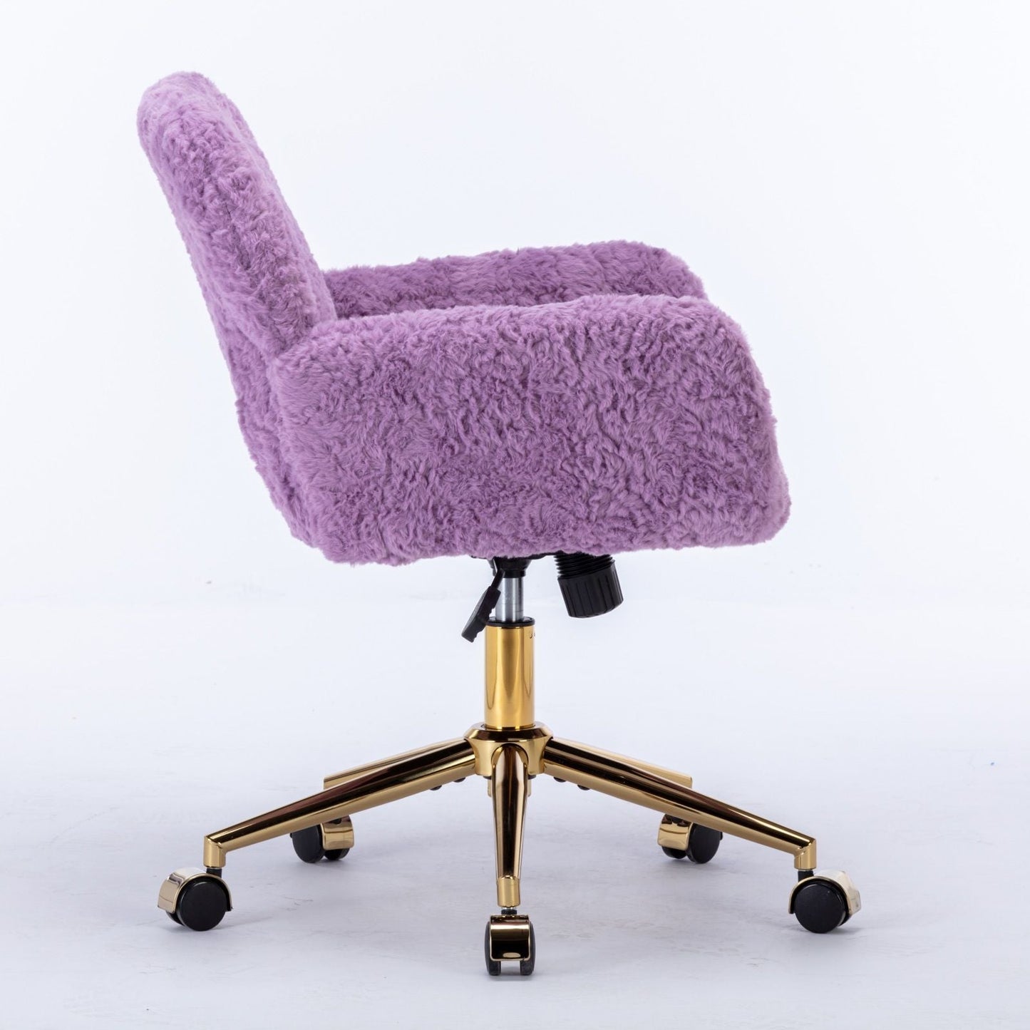 Office Chair with Rabbit Hair and Metal Base