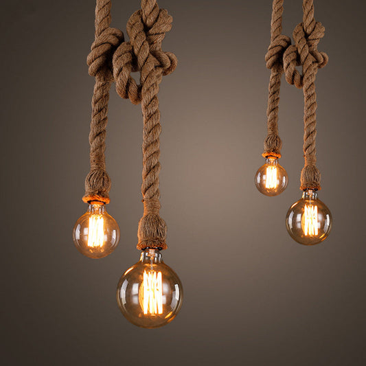 Hemp Rope Chandelier Vintage Industrial Style Bar Restaurant Coffee Clothing Store - Tampa Home & Garden Store