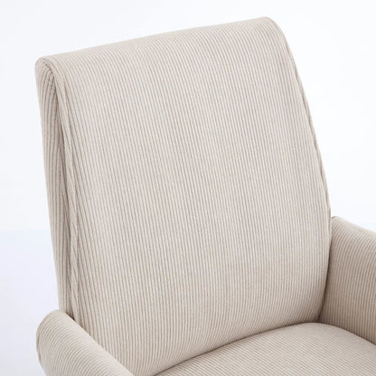 Ergonomic mid-back swivel chair beige corduroy fabric Unique Piece Furniture on Tampa Home & Garden Store