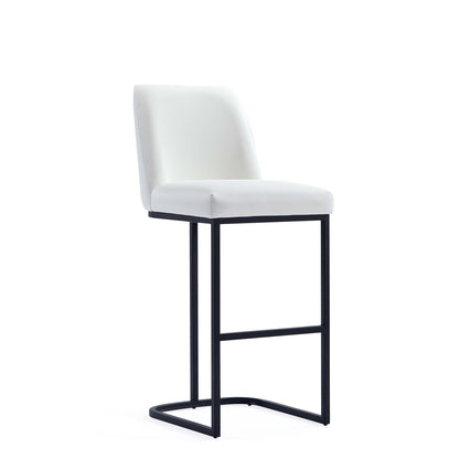 Serena barstool, white upholstered seat and back, black metal frame, bar height 28–30in on Tampa Home & Garden Store