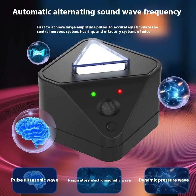 Four-in-one ultrasonic mosquito repeller and mouse expeller, black device with green LEDs on Tampa Home & Garden Store