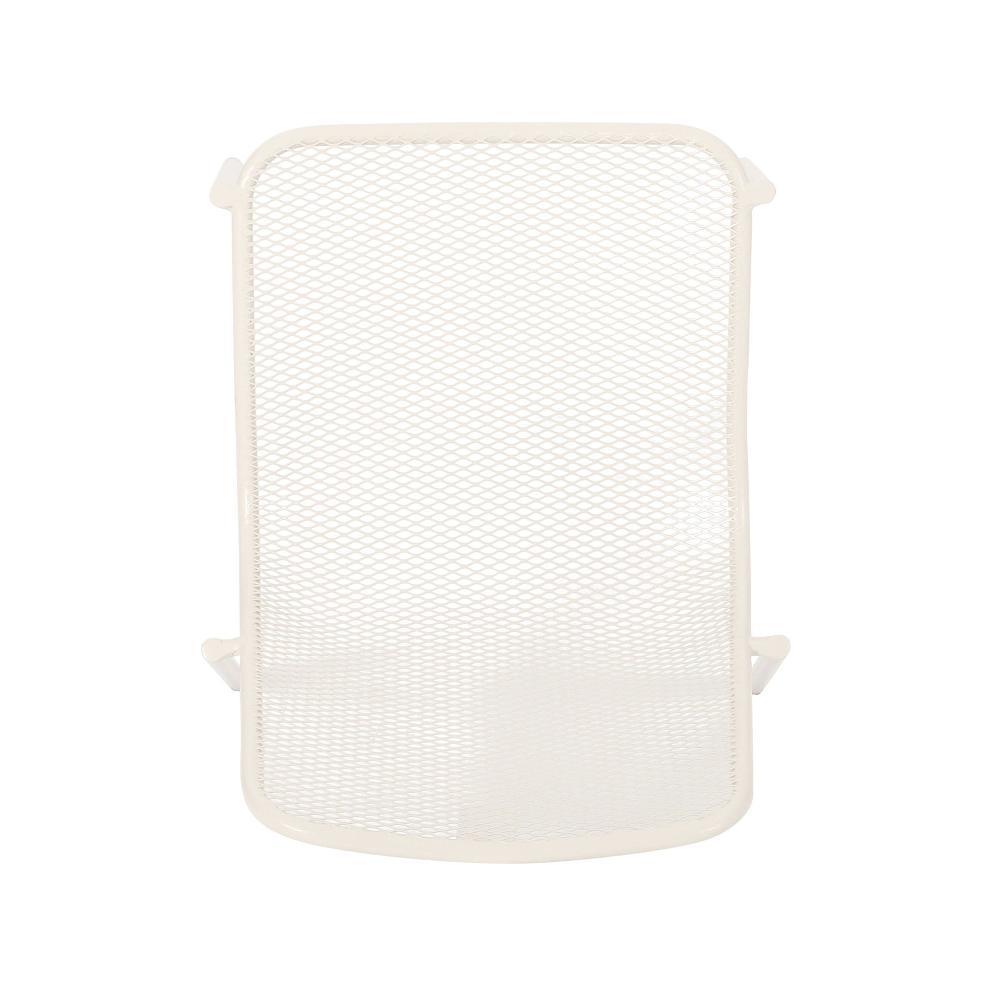Kincaid Stackable Iron Chair white mesh back outdoor armless chair on Tampa Home & Garden Store