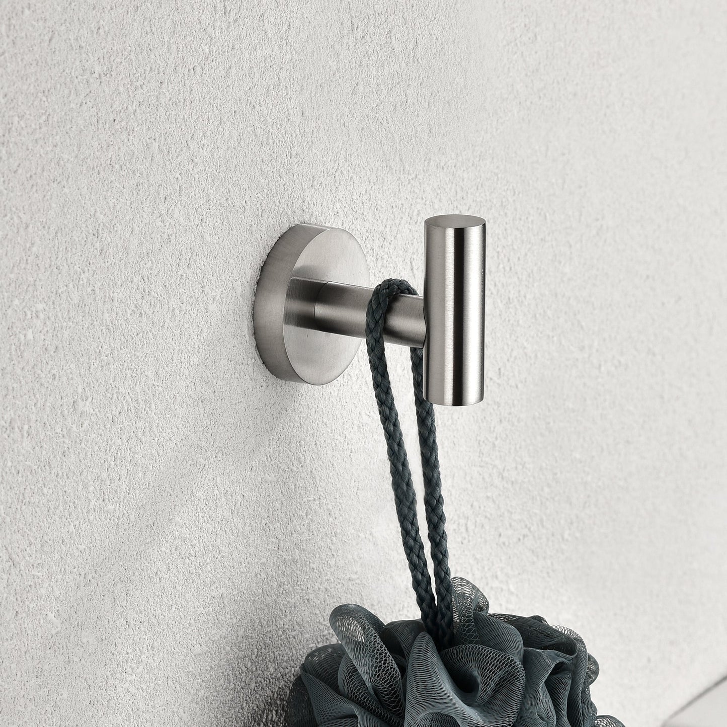 6-Piece Bathroom Hardware Accessories Set in brushed nickel with braided rope accents on Tampa Home & Garden Store