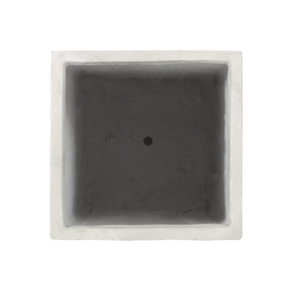 MGO Planter square concrete planter with hollow interior, light gray finish, HouseOfZazla on Tampa Home & Garden Store