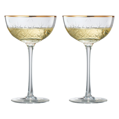 Basilica Champagne Coupe Glassware Set of Two