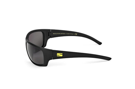 Renegade Ranger Edition Sunglasses by Skeleton Optics black frames gray lenses yellow logo on Tampa Home & Garden Store
