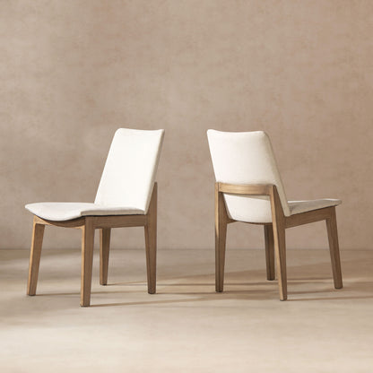 Light beige dining chair set with reclaimed pine wood frames, set of 2 on Tampa Home & Garden Store