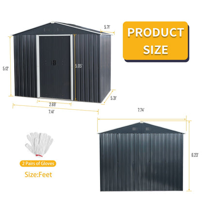 Outdoor Metal Storage Shed And Floor Base